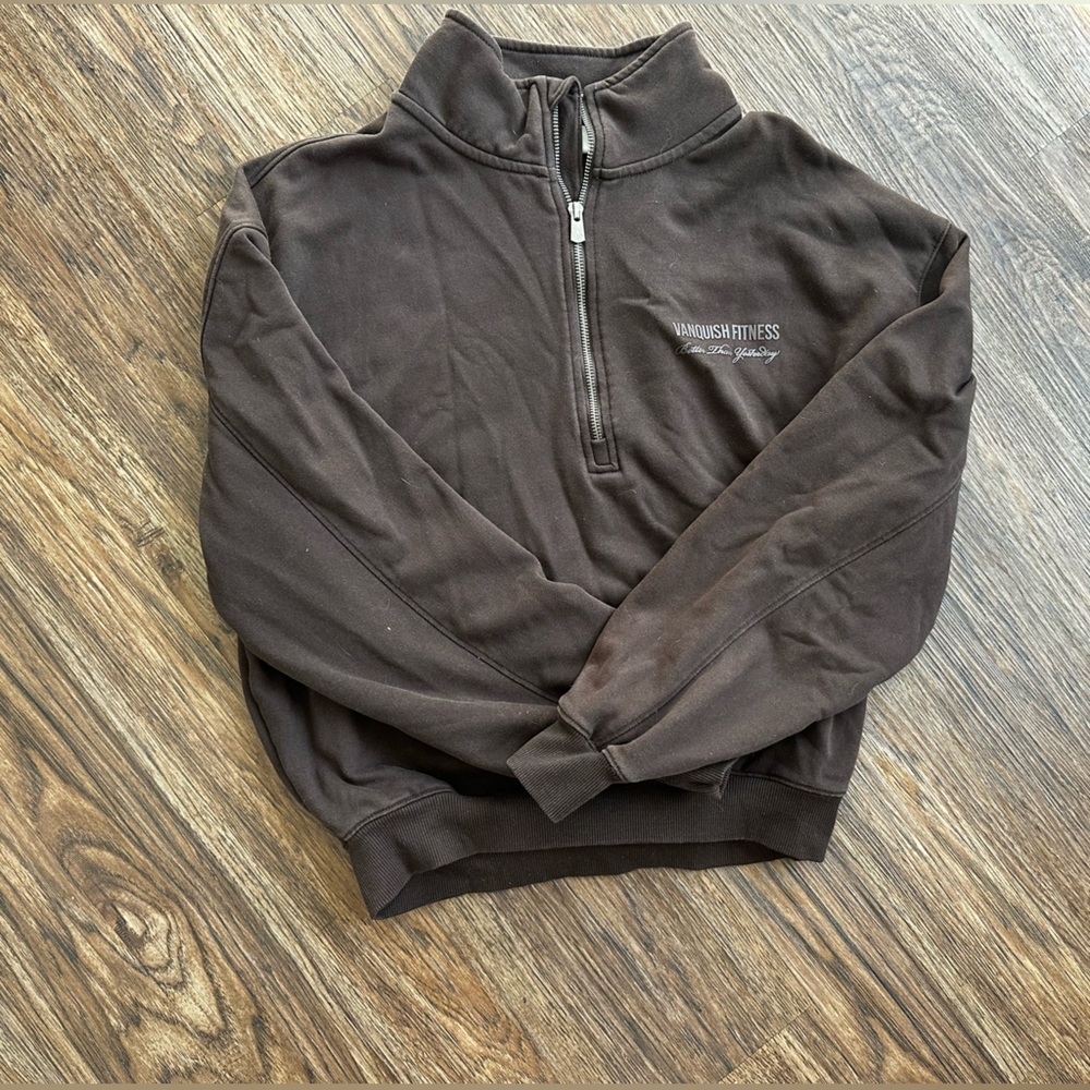 Men's Brown Quarter-Zip Sweater – Vanquish